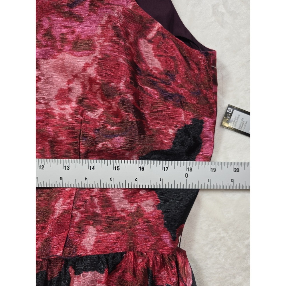 Tahari Floral Maxi Dress Size 14 NWT Pink Shimmer Belted MSRP $208 - Picture 9 of 10